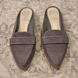 Vince Camuto Charcoal Perforated Loafers